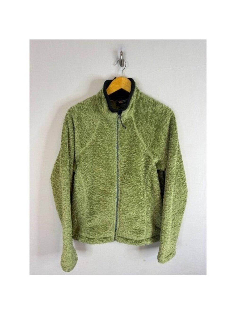 Mountain Hardwear Monkey Woman Terry Cloth Fleece Jacket Green Zip Womens Large
